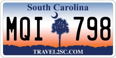 SC license plate MQI798