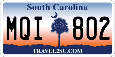SC license plate MQI802