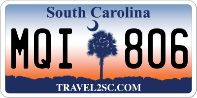 SC license plate MQI806