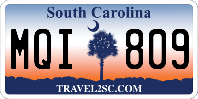 SC license plate MQI809