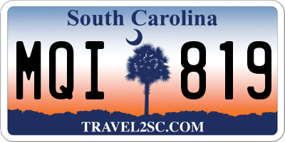 SC license plate MQI819