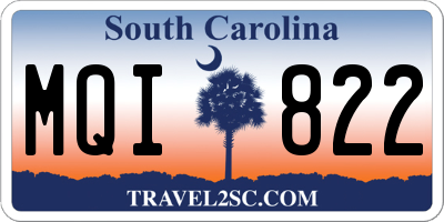 SC license plate MQI822