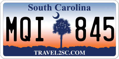 SC license plate MQI845