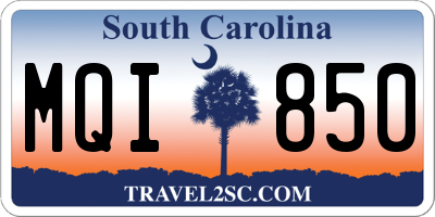 SC license plate MQI850