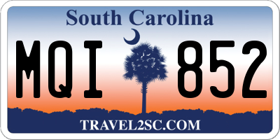 SC license plate MQI852