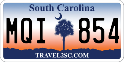 SC license plate MQI854