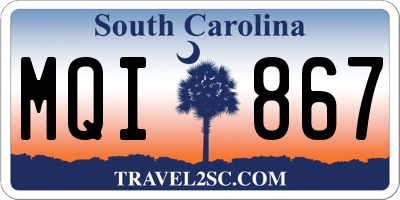 SC license plate MQI867
