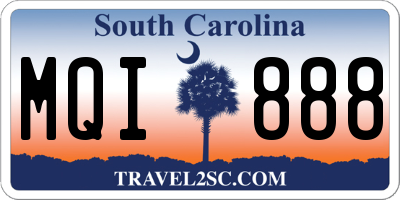 SC license plate MQI888
