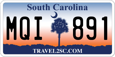 SC license plate MQI891