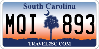 SC license plate MQI893