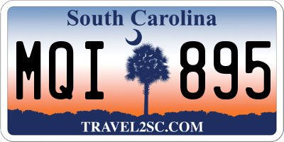 SC license plate MQI895