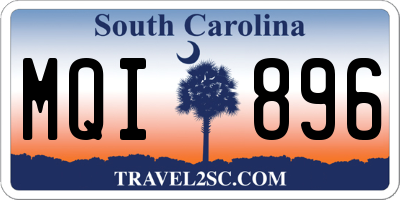 SC license plate MQI896