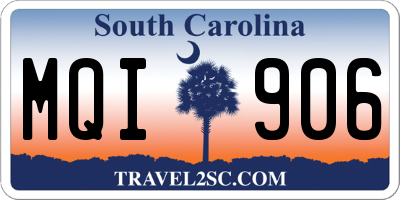 SC license plate MQI906