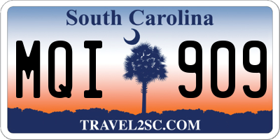 SC license plate MQI909