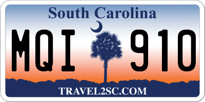SC license plate MQI910