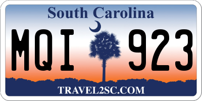 SC license plate MQI923