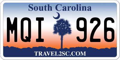 SC license plate MQI926