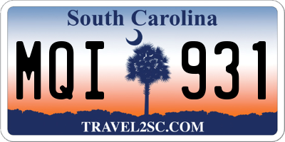 SC license plate MQI931