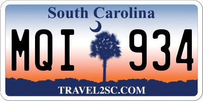 SC license plate MQI934