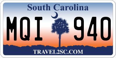 SC license plate MQI940