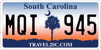 SC license plate MQI945