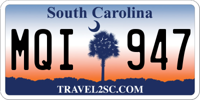 SC license plate MQI947