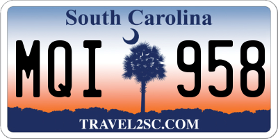 SC license plate MQI958