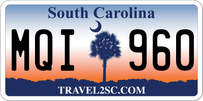 SC license plate MQI960