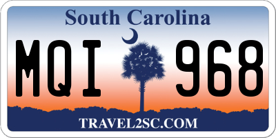 SC license plate MQI968