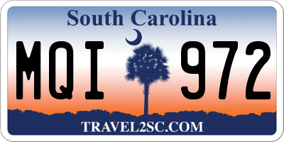 SC license plate MQI972