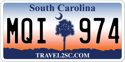 SC license plate MQI974