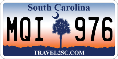 SC license plate MQI976