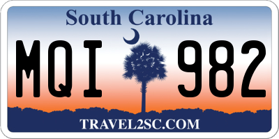 SC license plate MQI982