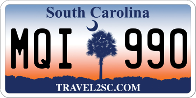 SC license plate MQI990