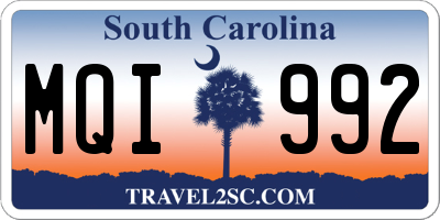 SC license plate MQI992