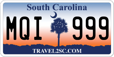 SC license plate MQI999