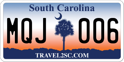 SC license plate MQJ006