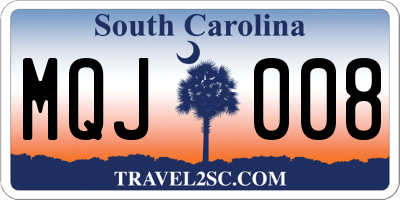 SC license plate MQJ008