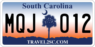 SC license plate MQJ012
