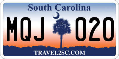 SC license plate MQJ020