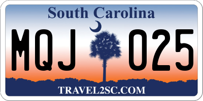 SC license plate MQJ025