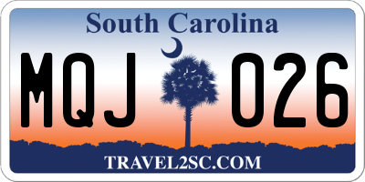 SC license plate MQJ026