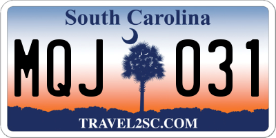 SC license plate MQJ031