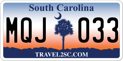 SC license plate MQJ033