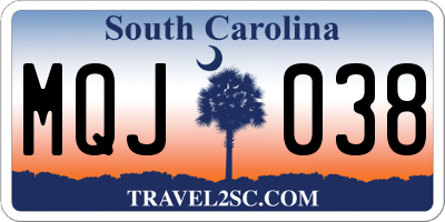 SC license plate MQJ038
