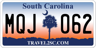 SC license plate MQJ062