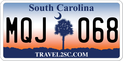SC license plate MQJ068