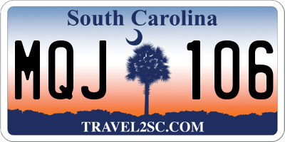 SC license plate MQJ106
