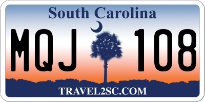 SC license plate MQJ108