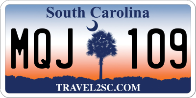 SC license plate MQJ109